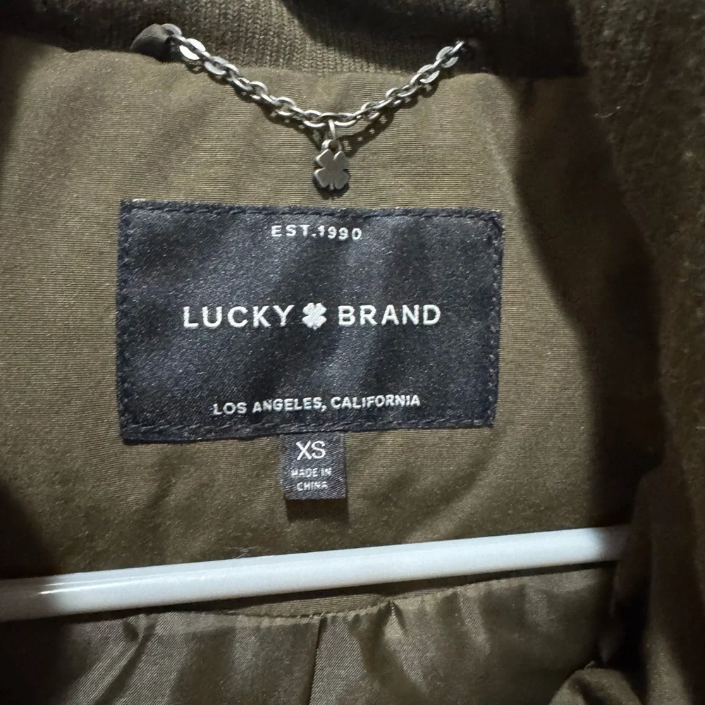 Olive Green Lucky Brand Hooded Puffer Coat